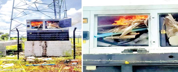 အကြမ်းဖက်သူများအနေဖြင့် မြို့နယ်အချို့ရှိ ဆက်သွယ်ရေးတာဝါတိုင်များအား ဖျက်ဆီးမှုများ ပြုလုပ်